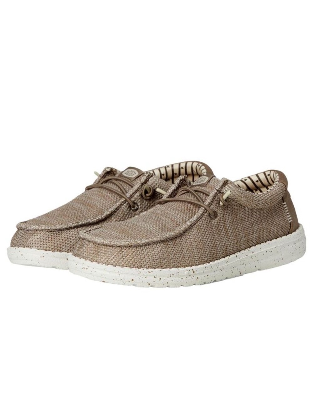 Hey Dude Wally Stretch Sox Shoes In Walnut Lightweight Slip On Brown/Tan Junior3